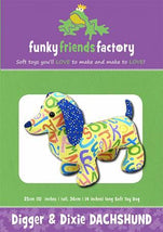 Digger & Dixie DachshundPattern 13in Stuffed Soft Toy