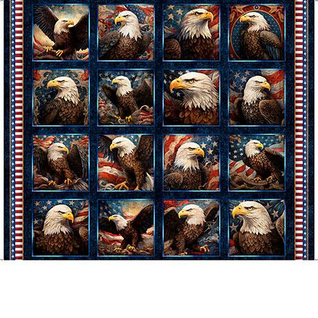 1776-36" Eagle Picture Patches Panel Dark Navy 2600-31660-N