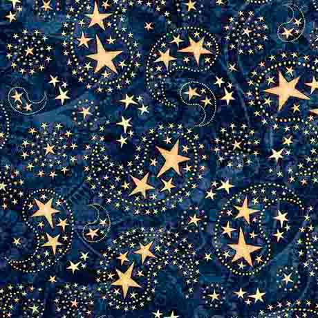 1776-Paisley & Stars Dark Navy 2600-31665-N