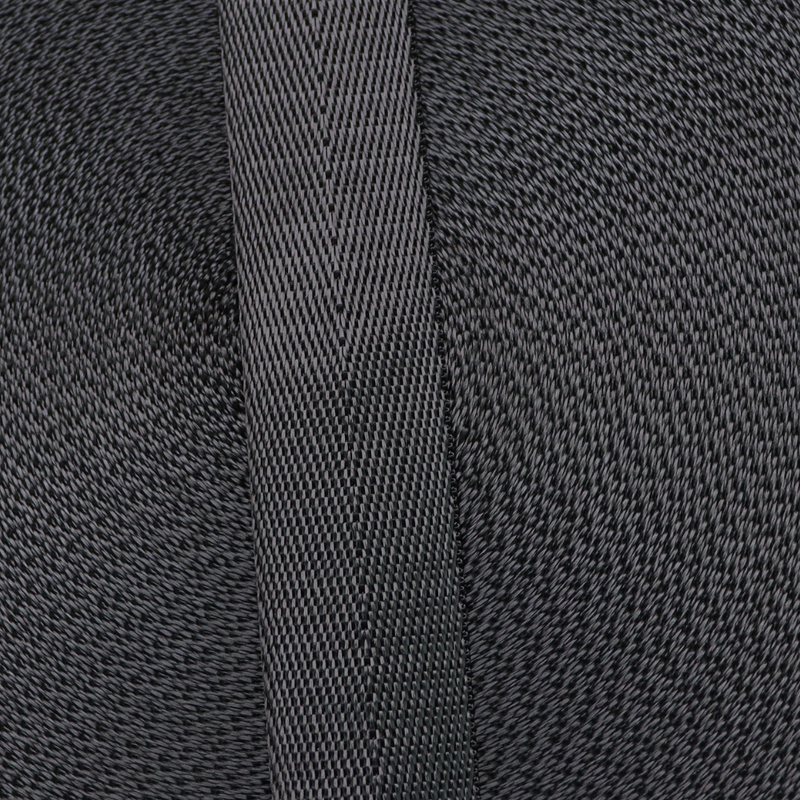 1in Poly/Nylon Herringbone Webbing Black 25MM-19