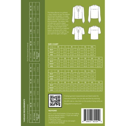 The Patina Blouse Pattern FRIPB032