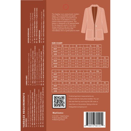 The Heather Blazer Pattern FRIHB029