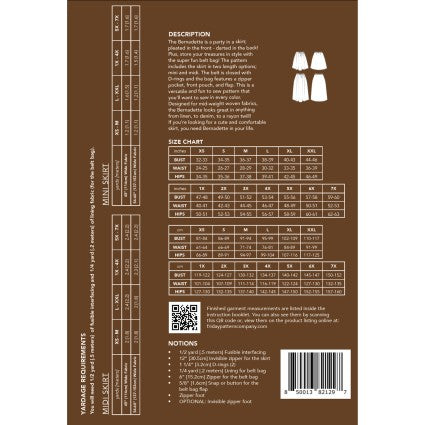 The Bernadette Skirt Pattern FRIBS037