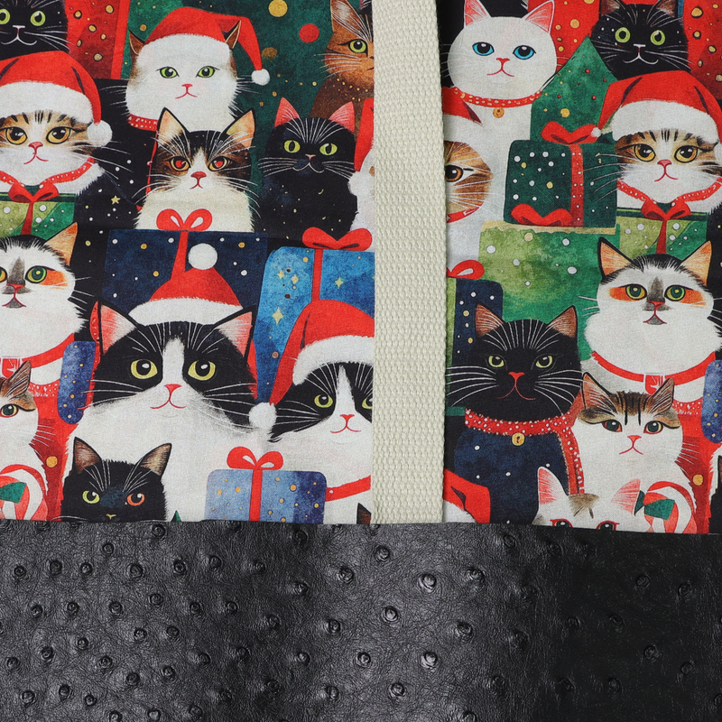 Easy Tote Bag Fabric Kit - Merry Catmas