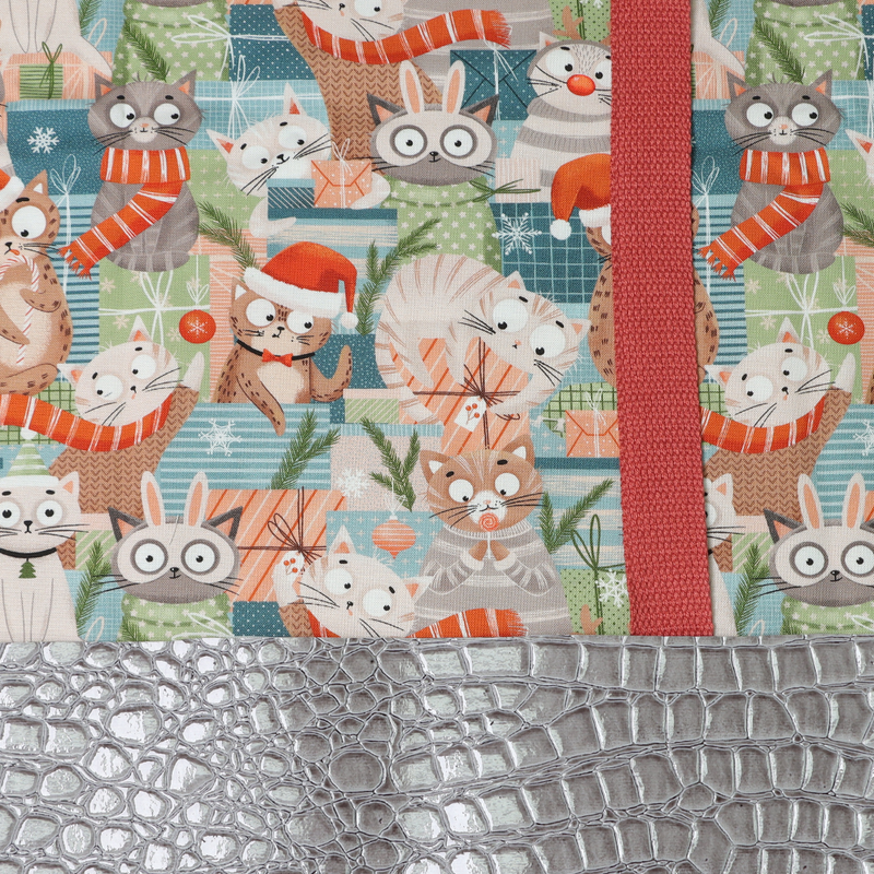 Easy Tote Bag Fabric Kit - Purrfect Christmas