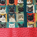 Easy Tote Bag Fabric Kit - Grid Cats