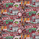 NCAA-Alabama Doodle allover-cotton 43/44" AL2001