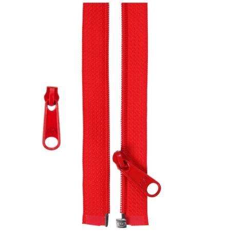 50in Separating Zipper and Extra Slide Atom Red ZIP50-260