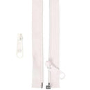 50in Separating Zipper and Extra Slide White ZIP50-100