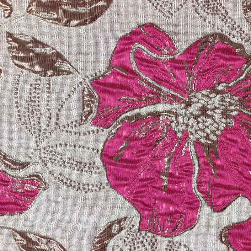 58" Big Flower Brocade-3 Fuchsia BRO-5201-LIL-3FUCHSIA