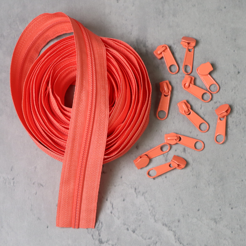 5 Yards Zipper Tape (10 Pulls)- Coral