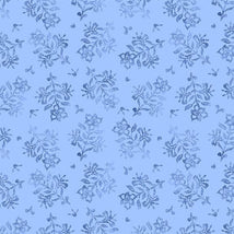 Amalfi Coast-Floral Stamp Light Blue W105-008-555
