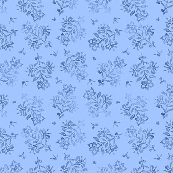 Amalfi Coast-Floral Stamp Light Blue W105-008-555