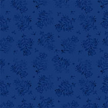 Amalfi Coast-Floral Stamp Navy W105-008-557