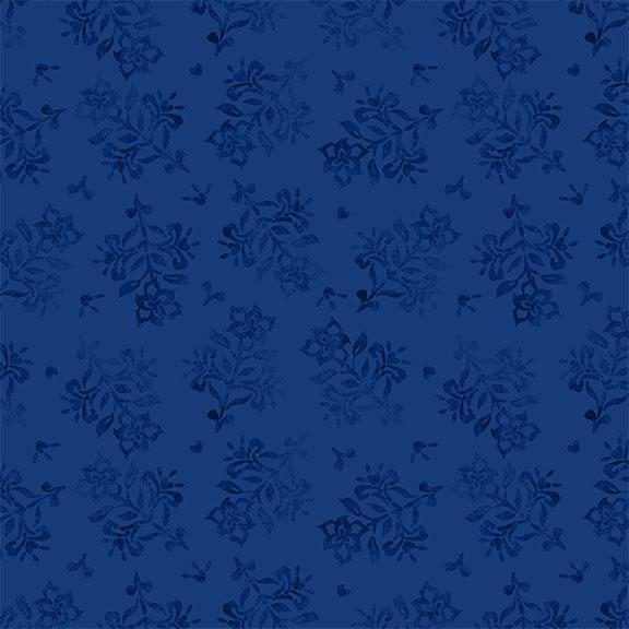 Amalfi Coast-Floral Stamp Navy W105-008-557