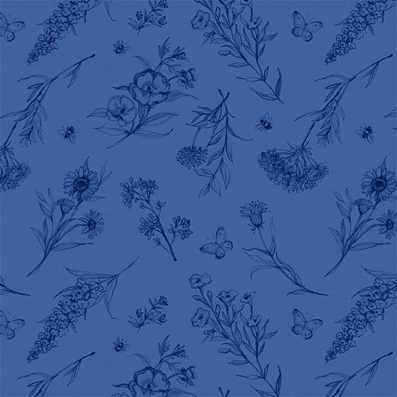 Amalfi Coast-Wildflowers Dark Blue W105-005-555