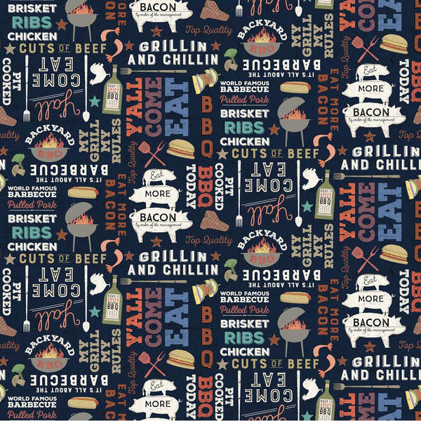 Backyard BBQ Digital Words Black Y4416-3