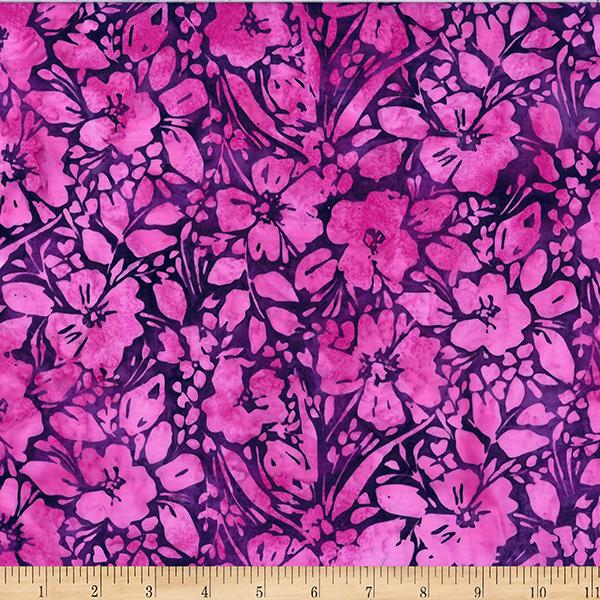 Bali Batik-Painted Floral Purple W2606-14