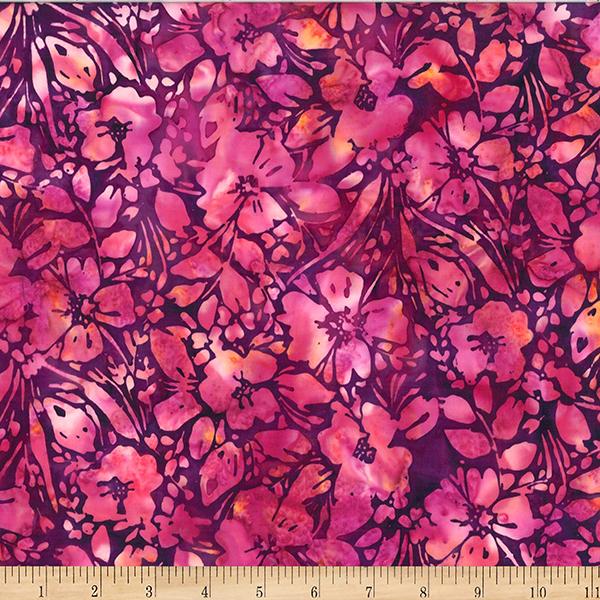 Bali Batik-Painted Floral Ruby W2606-143