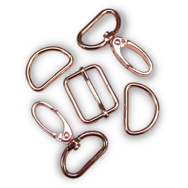 Basic Bag Hardware Set 1" -  Rose Gold