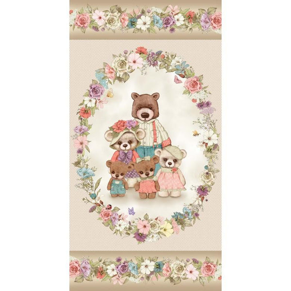Bear Family Portraits-Bear Family Vignettes 24" Panel DDC12291-TANX-D