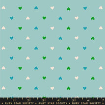 Best Day Ever - Hearts Ditsy Blender Turquoise RS0091-20