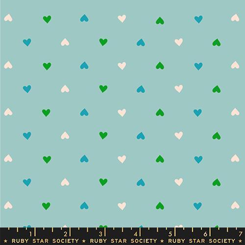 Best Day Ever - Hearts Ditsy Blender Turquoise RS0091-20