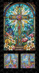 Faith In Full Color-24" Window Panel Turquoise/Black 2186P-79