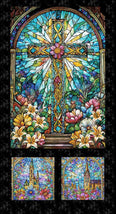 Faith In Full Color-24" Window Panel Turquoise/Black 2186P-79
