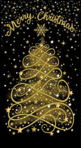 Merry Christmas 24" Panel - Metallic/Black PANEL-CM3620