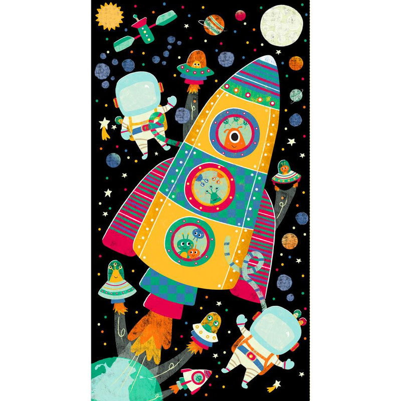 Blast Off!-Digital 24" Panel Black Y4385-3