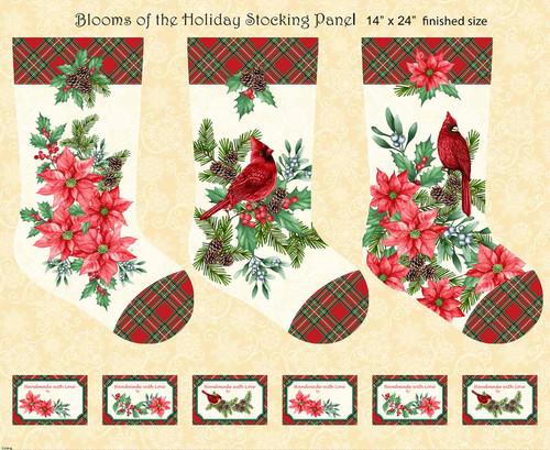 Blooms Of The Holiday-36" Stocking Panel 8390P-44
