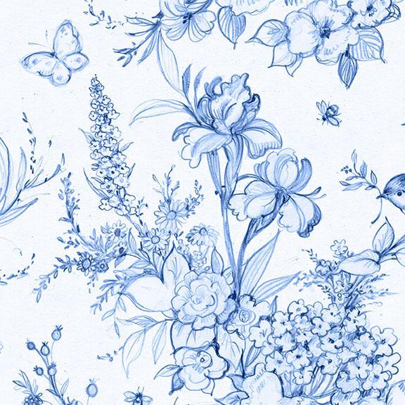 Amalfi Coast-Large Toile White/Blue W105-002-055