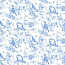 Amalfi Coast-Birds & Bees White/Blue W105-004-055