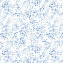 Amalfi Coast-Berries & Leaves White/Blue W105-006-055