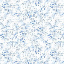 Amalfi Coast-Berries & Leaves White/Blue W105-006-055