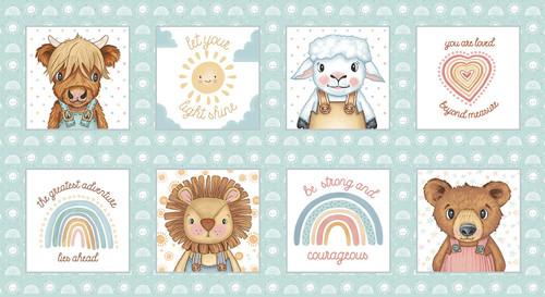 Boho Buddies-24" Panel Lt Teal 1723P-16