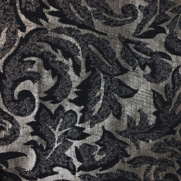 Brocade-Leaves Met Antique Silver/Black
