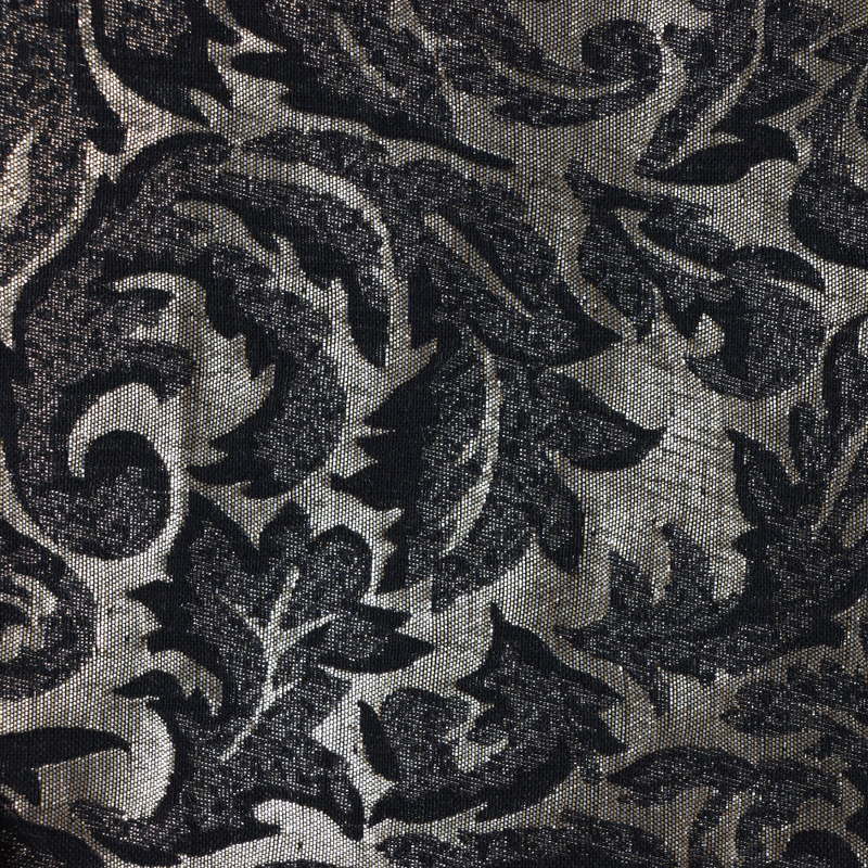 Brocade-Leaves Met Antique Silver/Black