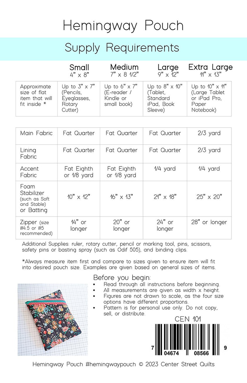 Hemingway Pouch CEN101