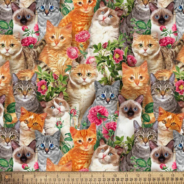 Cats & Flowers-Multi 3402-1