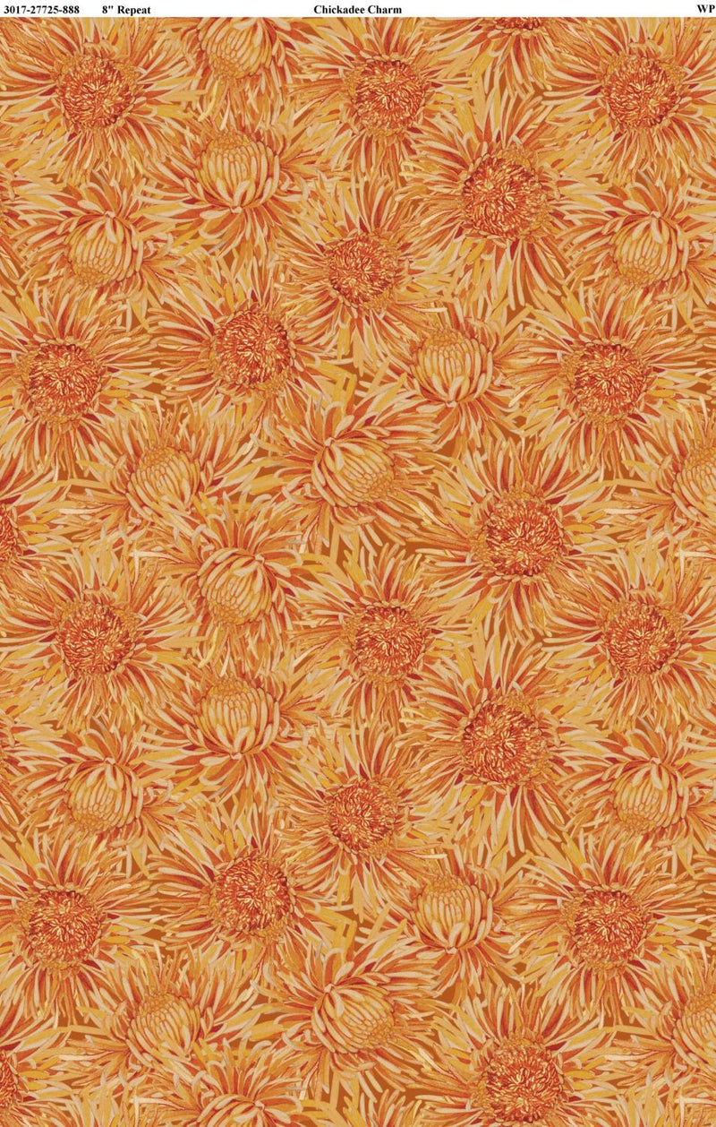 Chickadee Charm - Orange Packed Floral 27725-888