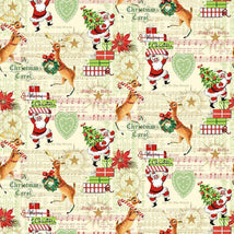Christmas Music Notes Cream HOLIDAY-CD3645