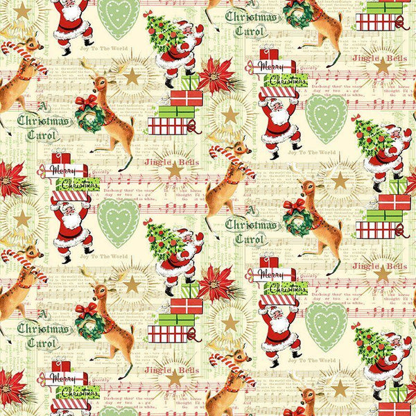 Christmas Music Notes Cream HOLIDAY-CD3645