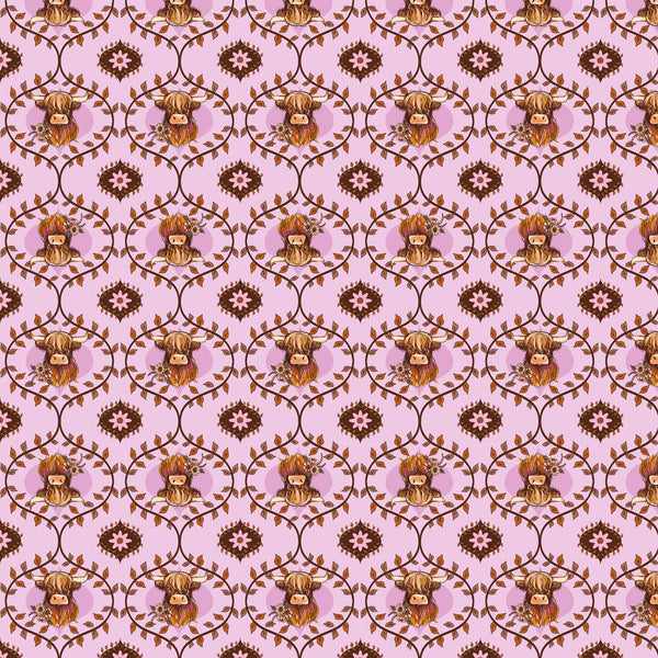 Coneflower Corral-Highland Cows Light Eggplant Y4559-44