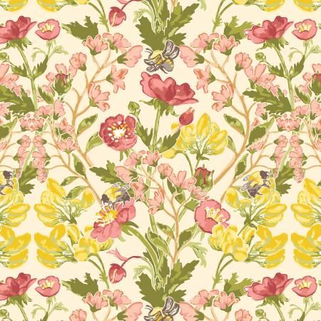 Cream Large Floral Digitally Printed 1586-44