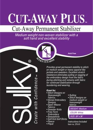 Cut Away Plus Midweight Stabilizer White 20in x 1yd 275-01