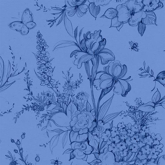Amalfi Coast-Large Toile Blue/Dark Blue W105-002-555