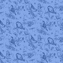Amalfi Coast-Birds & Bees Blue/Dark Blue W105-004-555
