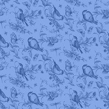 Amalfi Coast-Birds & Bees Blue/Dark Blue W105-004-555